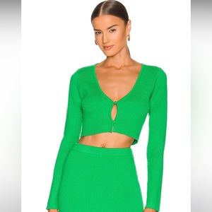 Revolve AFRM Kirin Cropped Cardi in Bright Green